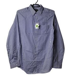 KS Signature Men's Long Sleeves Plaid Shirt Button Up‎ Size 17.5 Tall New